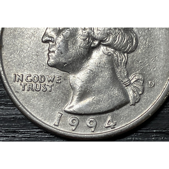 1994-D Washington Quarter RARE "A-M" Linking Error & Indent on Revers w/ Video - Picture 14 of 16